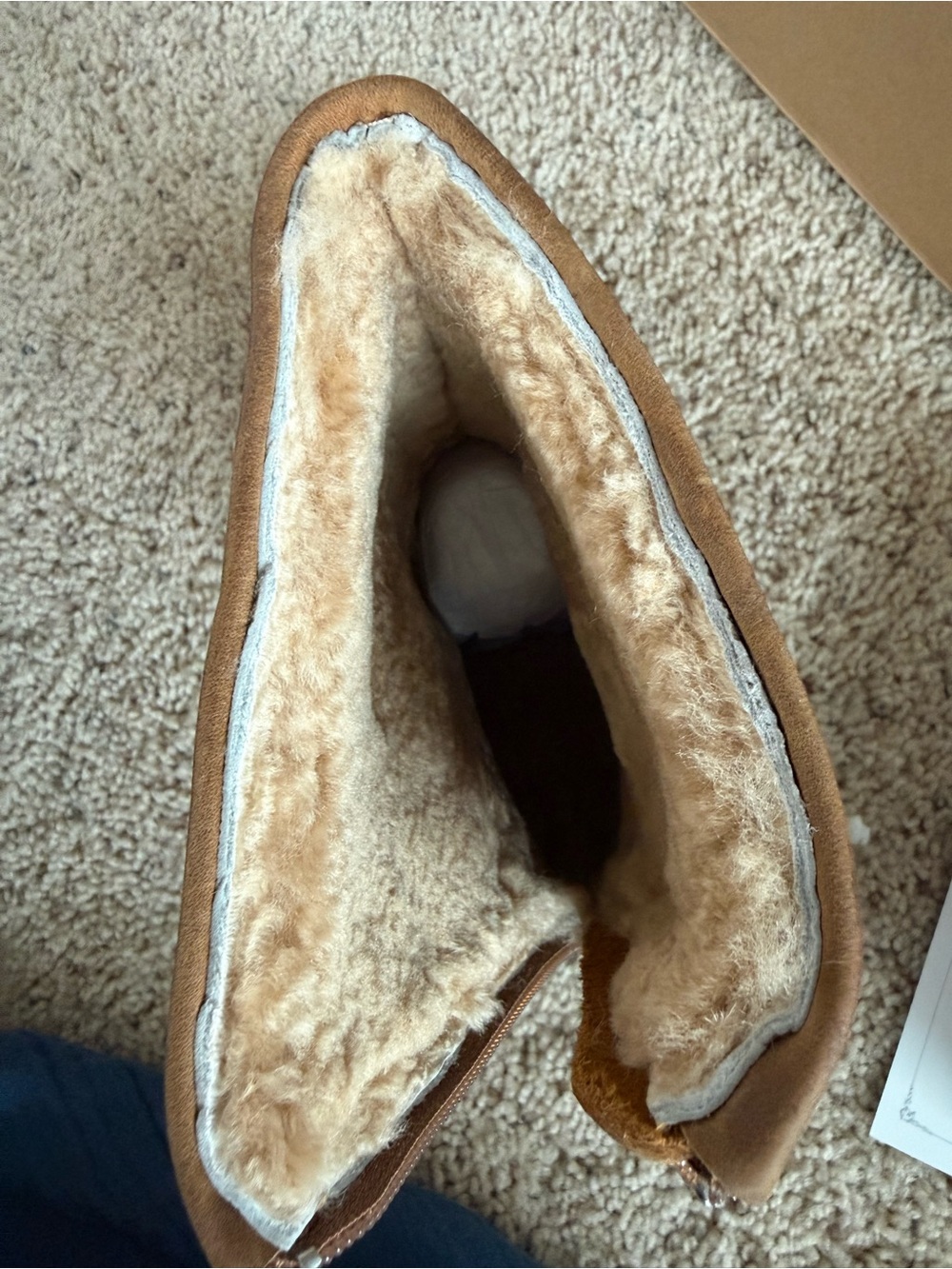 Women's Coffee Shearling-Lined Ankle Booties HAND MADE